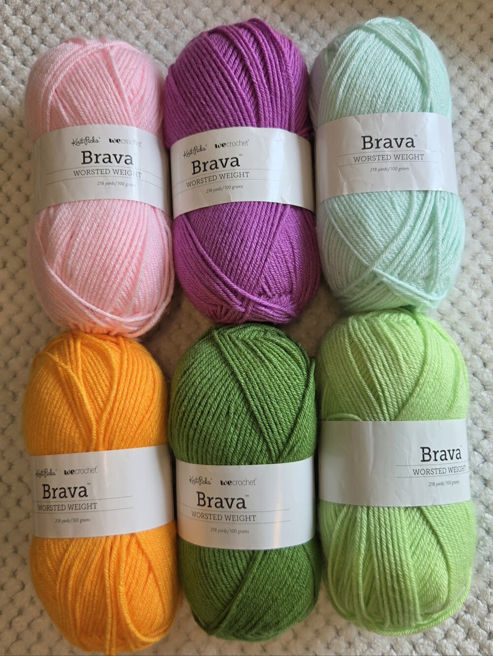 KNIT PICKS BRAVA WORSTED WEIGHT YARN 6 SKEINS